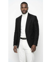 Black Blazer Micro Suede Men's Blazer Jacket