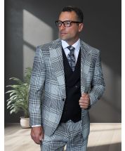Black Suit Three Piece Suits Men's Suits Peak Lapel