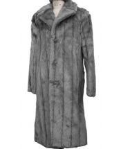 Canto Men's Faux Fur Coat - Full Length Fashion Coat