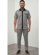 Black Men's Two Piece Pants Sets