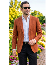 Statement Men's Outlet 100% Wool Modern Fit Sport Coat - Notch Lapel with Pic Stitching
