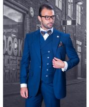 Statement Men's Outlet 100% Wool Suit - Unique Double Breasted Vest