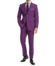 Vinci Men's 2 Piece Poplin Discount Suit - Clean Cut Look