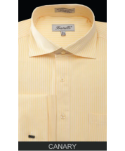 Fratello Men's Outlet French Cuff Dress Shirt - Classic Stripe