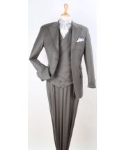 Apollo King Men's 3pc 100% Wool Fashion Suit - Stylish Slanted Vest