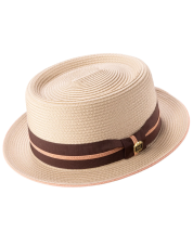 Beige Pork Pie Hat Men's Straw Hats