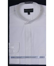 Daniel Ellissa Men's Outlet Banded Collar Dress Shirt - Solid Color
