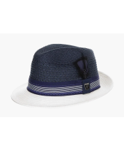 Indigo Fedora Hat for Men Braided Straw Hats