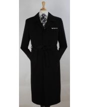 John Knight Men's Outlet Full Length Length Top Coat - Hidden Buttons