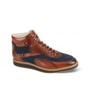 Giovanni Men's Leather Dress Boot - Perforated Texture
