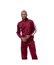 Montique Men's 2 Piece Sport Track Suit - Triple Side Stripe