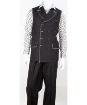 Royal Diamond Men's 2 Piece Denim Walking Suit - Double Breasted