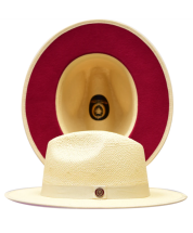 Bruno Capelo Men's Fedora Style Straw Hat - Red Bottom