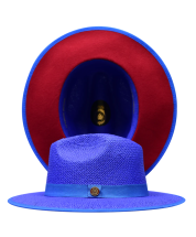 Bruno Capelo Men's Fedora Style Straw Hat - Red Bottom