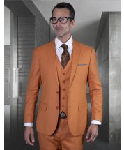 Statement Men's 3 Piece 100% Wool Executive Suit - Slim Fit