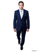 Tazio Men's 2 Piece Outlet Slim Fit Suit - 2 Button Jacket