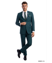 CCO Men's 2 Piece Outlet Slim Fit Suit - 2 Button Jacket