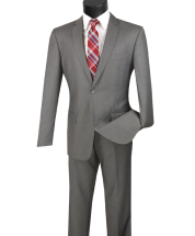 Vitto Men's 2 Piece Solid Discount Suit - 2 Button Jacket