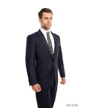 Tazio Men's Outlet 2 Piece Slim Fit Suit - Classic Solid Colors