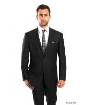 Tazio Men's 2pc Slim Fit Executive Suit - Thin Pinstripe