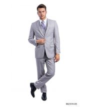 Tazio Men's 3 Piece Executive Suit - Notch Lapel