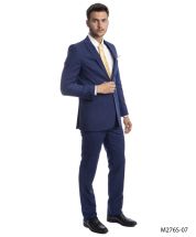 CCO Men's 2 Piece Discount Slim Fit Suit - Solid Colors