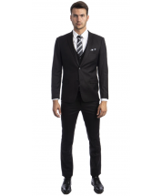 CCO Men's Outlet 3 Piece Skinny Fit Suit - Notch Lapel