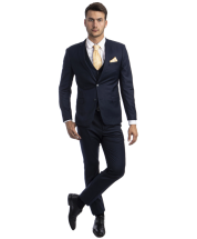 CCO Men's Outlet 3 Piece Skinny Fit Suit - Notch Lapel