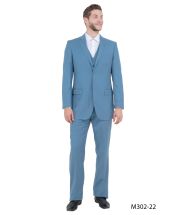 Demantie Men's 3 Piece Solid Executive Suit - Fashion Business