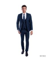 Sean Alexander Men's 3 Piece Skinny Fit Suit - U Vest