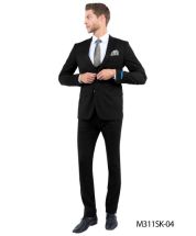 CCO Men's Outlet 3 Piece Skinny Fit Suit - U Vest