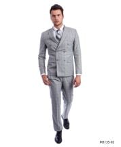 Sean Alexander Men's 2 Piece Double Breasted Suit - Vibrant Plaid