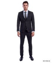 CCO Men's Outlet 3 Piece Executive Suit - Windowpane Plaid