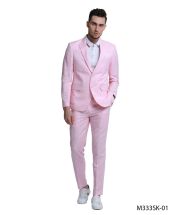 Tazio Men's 2 Piece Skinny Fit Suit - Solid Color