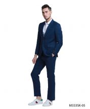 Tazio Men's 2 Piece Skinny Fit Suit - Solid Color