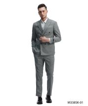 CCO Men's Outlet 2 Piece Skinny Fit Suit - Sharkskin