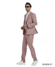 Tazio Men's 2 Piece Skinny Fit Suit - Light Pinstripe