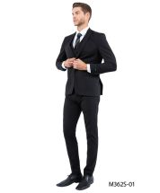 Zegarie Men's 3 Piece Slim Fit Suit - Solid Colors