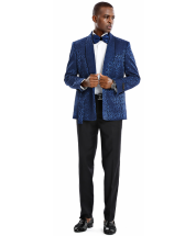 Tazio Men's 3 Piece Slim Fit Suit - Solid Sharkskin