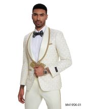 Tazio Men's 2 Piece Skinny Fit Suit - Textured Swirls