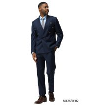 Tazio Men's 2 Piece Skinny Fit Suit - Double Breasted