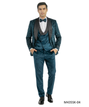 Teal Suit Velvet Suits Slim Fit Suits for Men