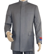 Apollo King Men's 2 Piece Nehru Style Suit - Hidden Buttons
