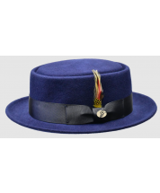 Bruno Capelo Men's Porkpie Style Wool Hat - Bold Ribbon