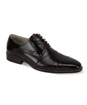 Giovanni Men's Leather Dress Shoe - Layered Perforations