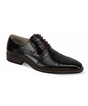 Giovanni Men's Outlet Leather Dress Shoe - Layered Perforations