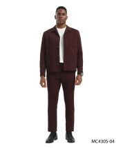 Burgundy Casual Suit for Men Walking Suit Men's Leisure Suits