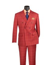 Vinci Men's 2 Piece Modern Fit Suit - Windowpane