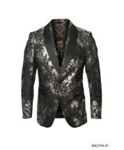 Empire Men's Luxurious Sport Coat - Silver Accents