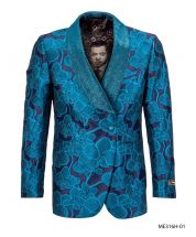 Empire Men's Luxurious Sport Coat - Floral Accents